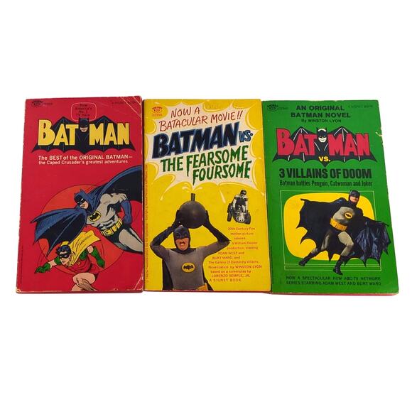 VTG 1966 Batman Signet Paperback Lot of 3 Villains Fearsome Foursome DC Comics - Picture 1 of 2